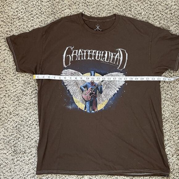 Life Clothing Co. GRATEFUL DEAD Brown Winged Skeleton Band T Shirt Distressed L - Picture 8 of 9